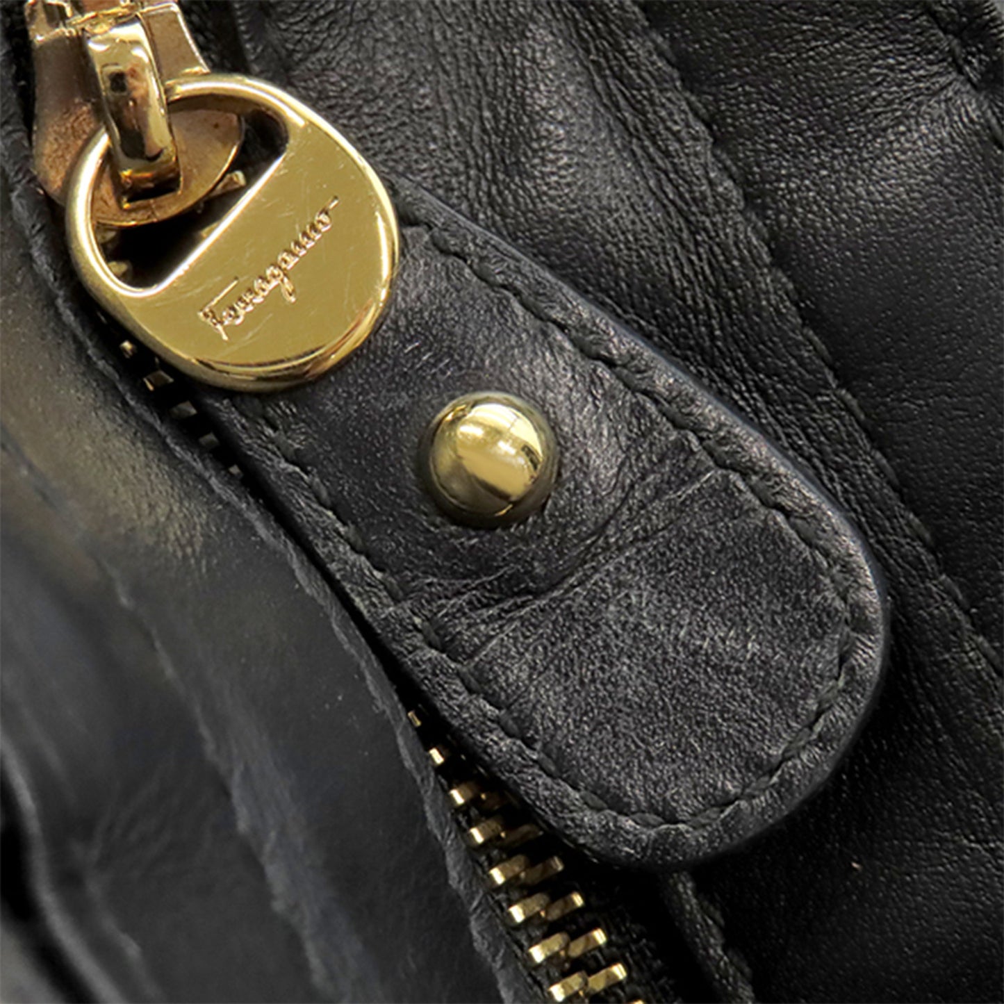 Ferragamo Nylon Leopard Print Double Gancini Tote