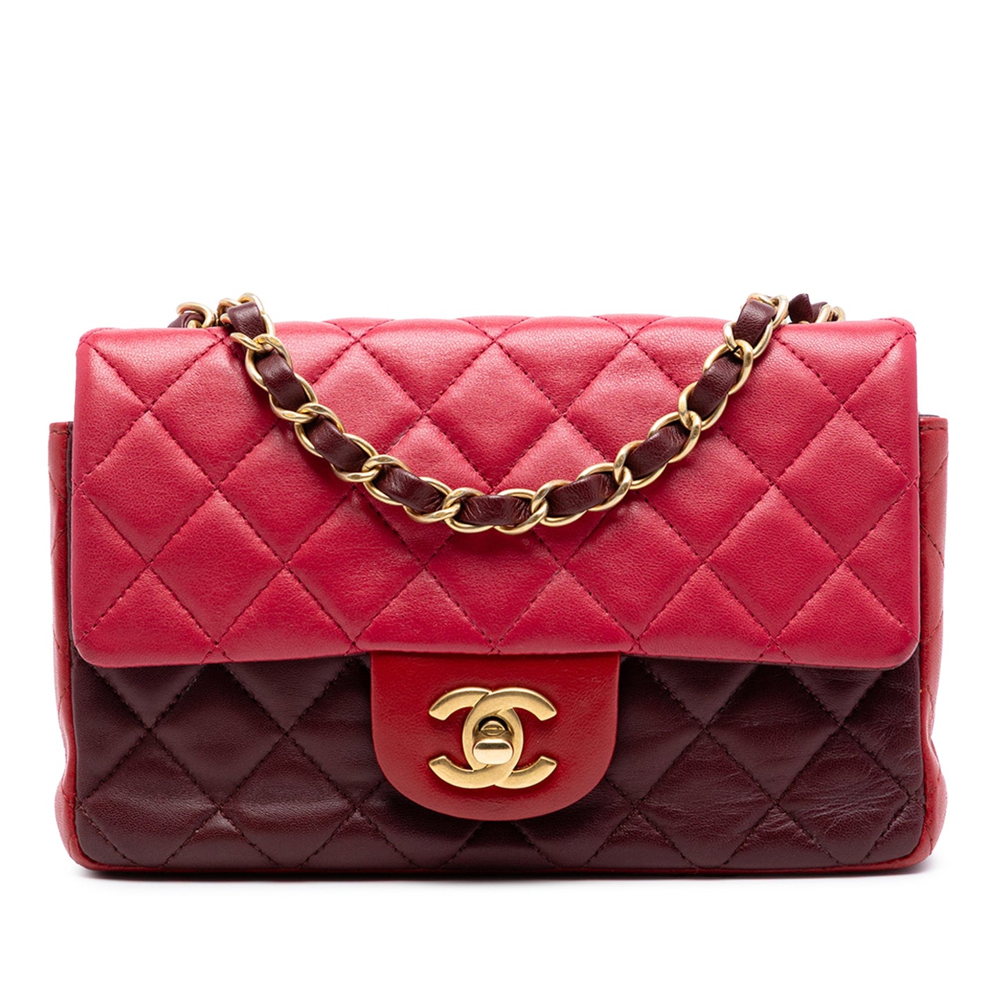 Mini Rectangular Classic Tricolor Lambskin Single Flap