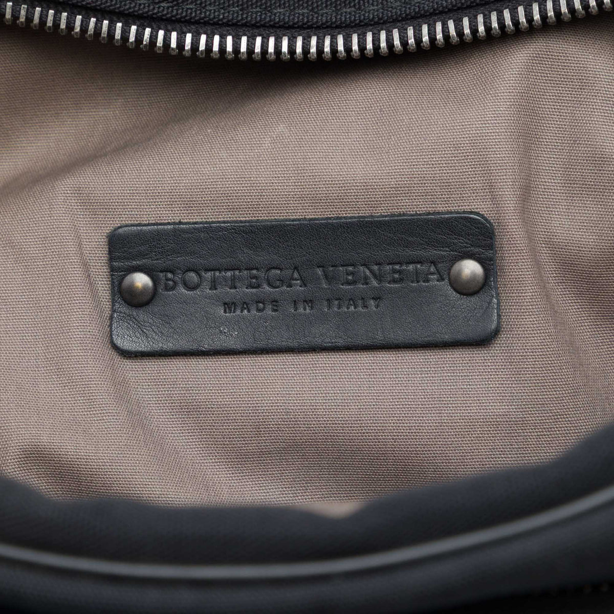 Bottega Veneta Nappa Intrecciato Trimmed Canvas Business Bag — Black
