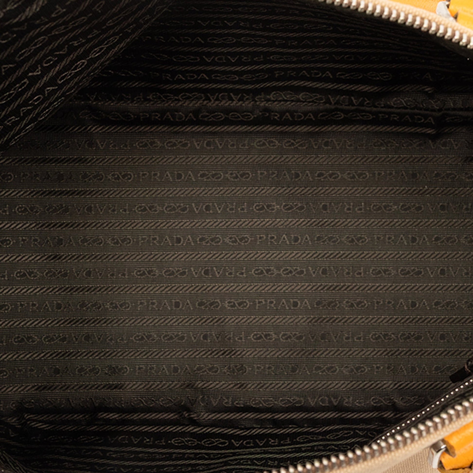 Prada Cinghiale Trimmed Canapa Dome Handbag