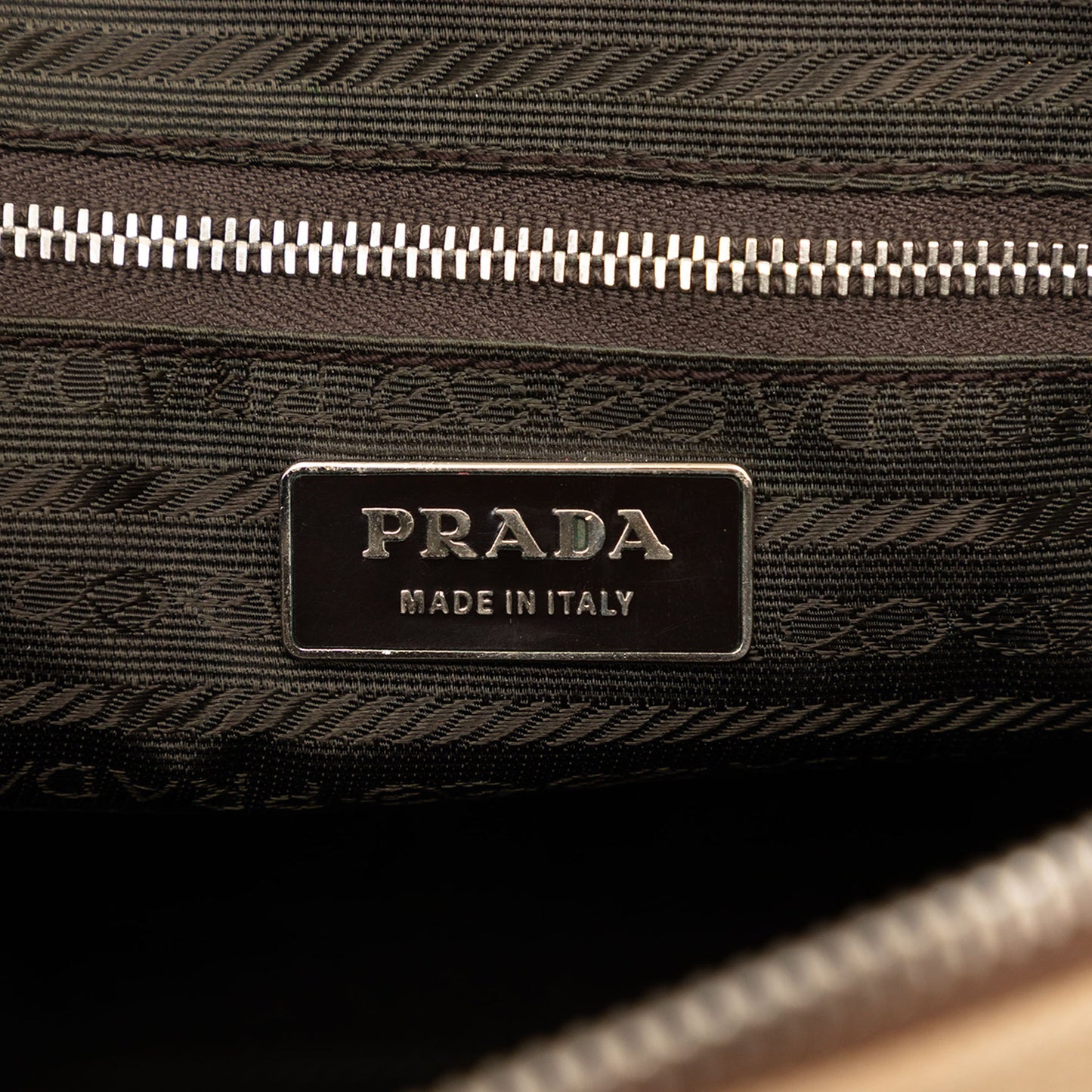 Prada Cinghiale Trimmed Canapa Dome Handbag