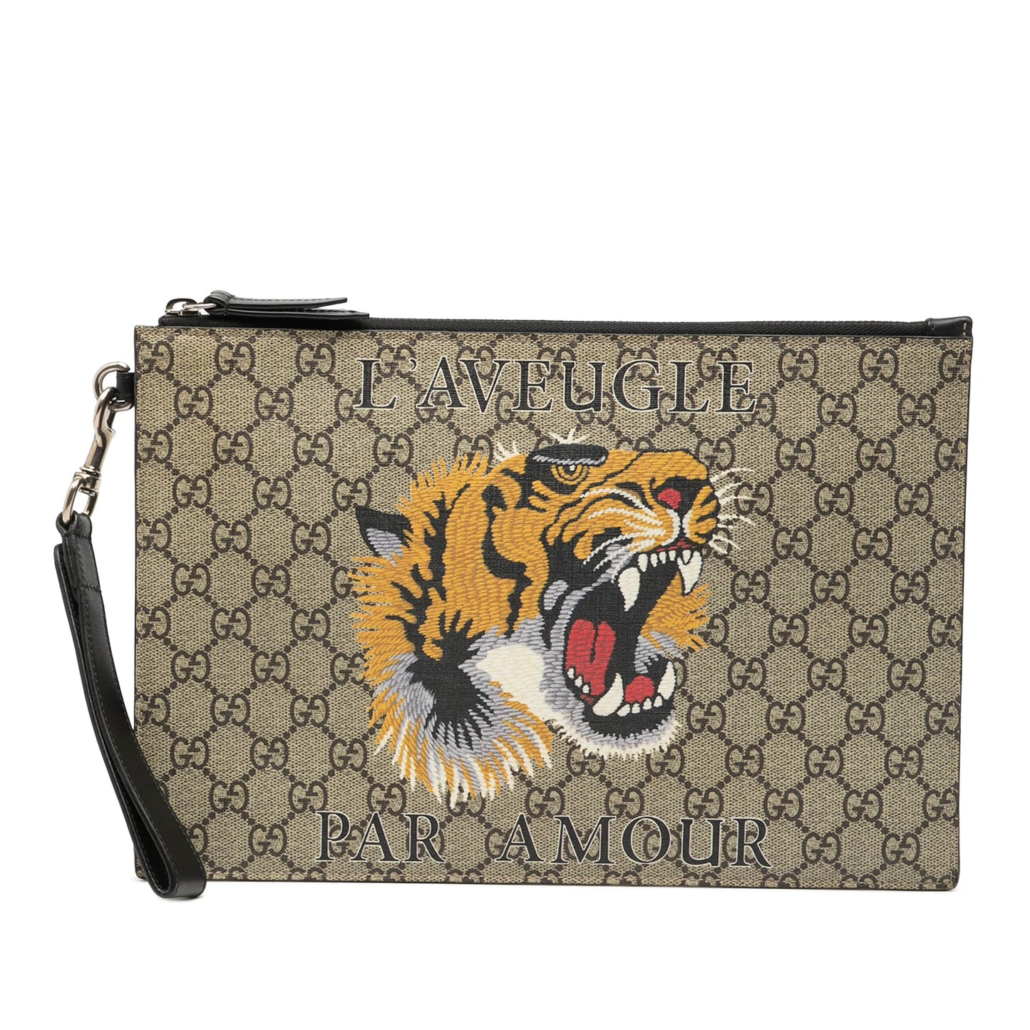 Gucci GG Supreme Tiger Clutch