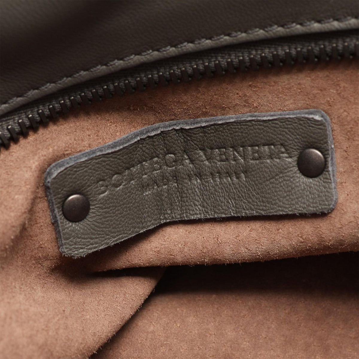 Bottega Veneta Nappa Intrecciato Satchel — Gray