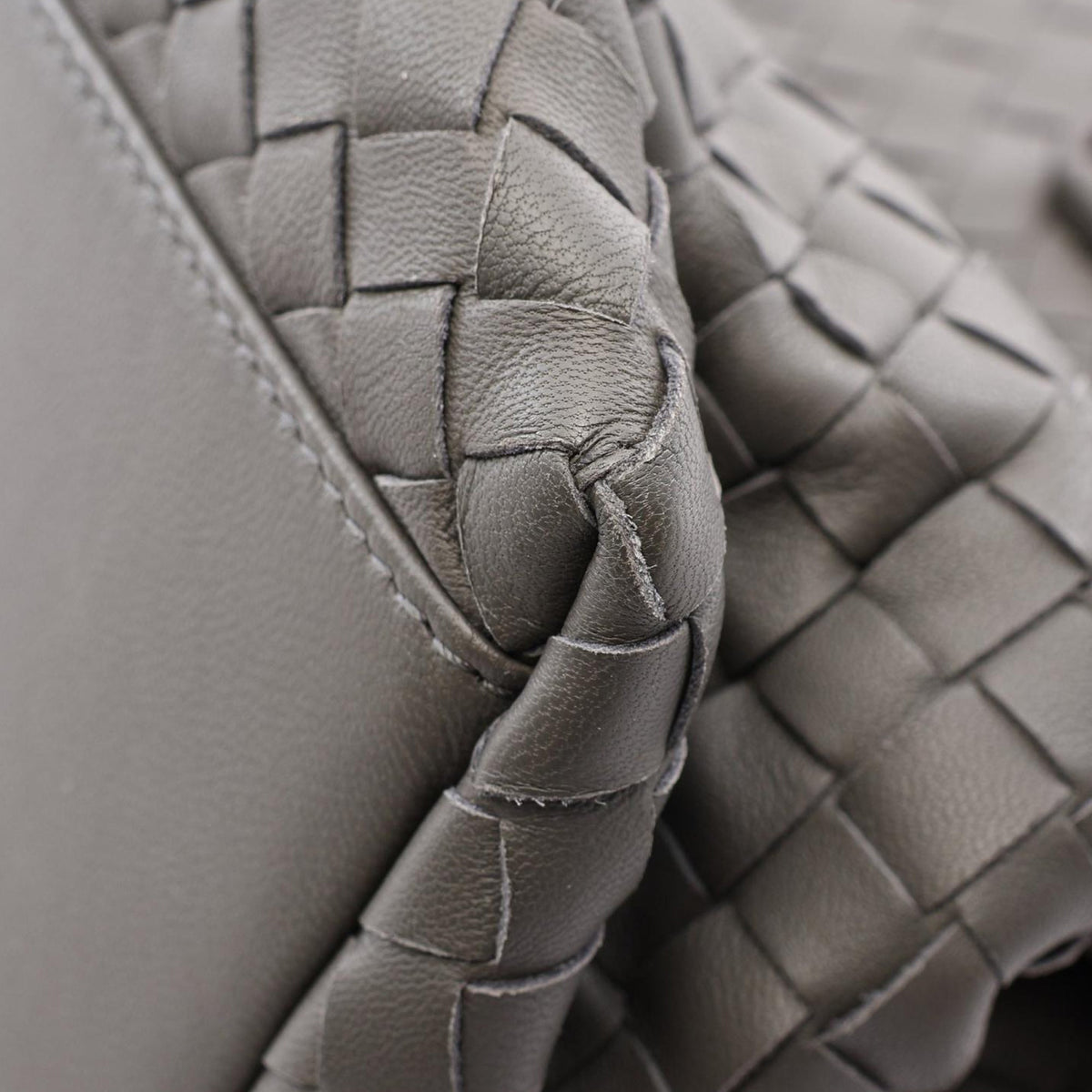 Bottega Veneta Nappa Intrecciato Satchel — Gray