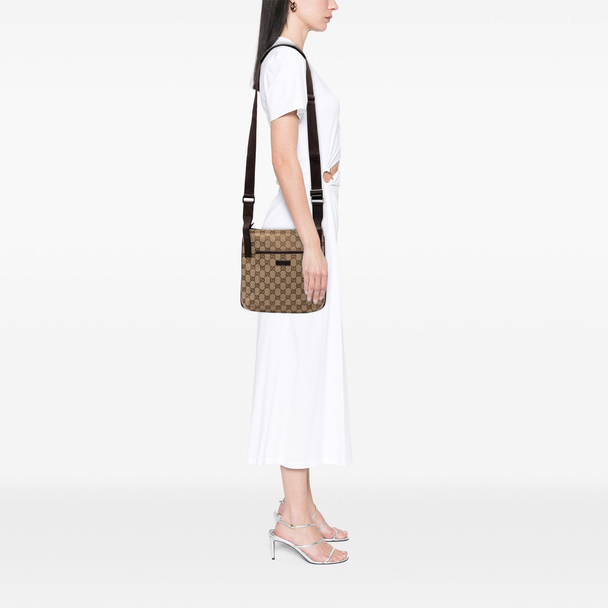 Gucci GG Canvas Crossbody — Beige