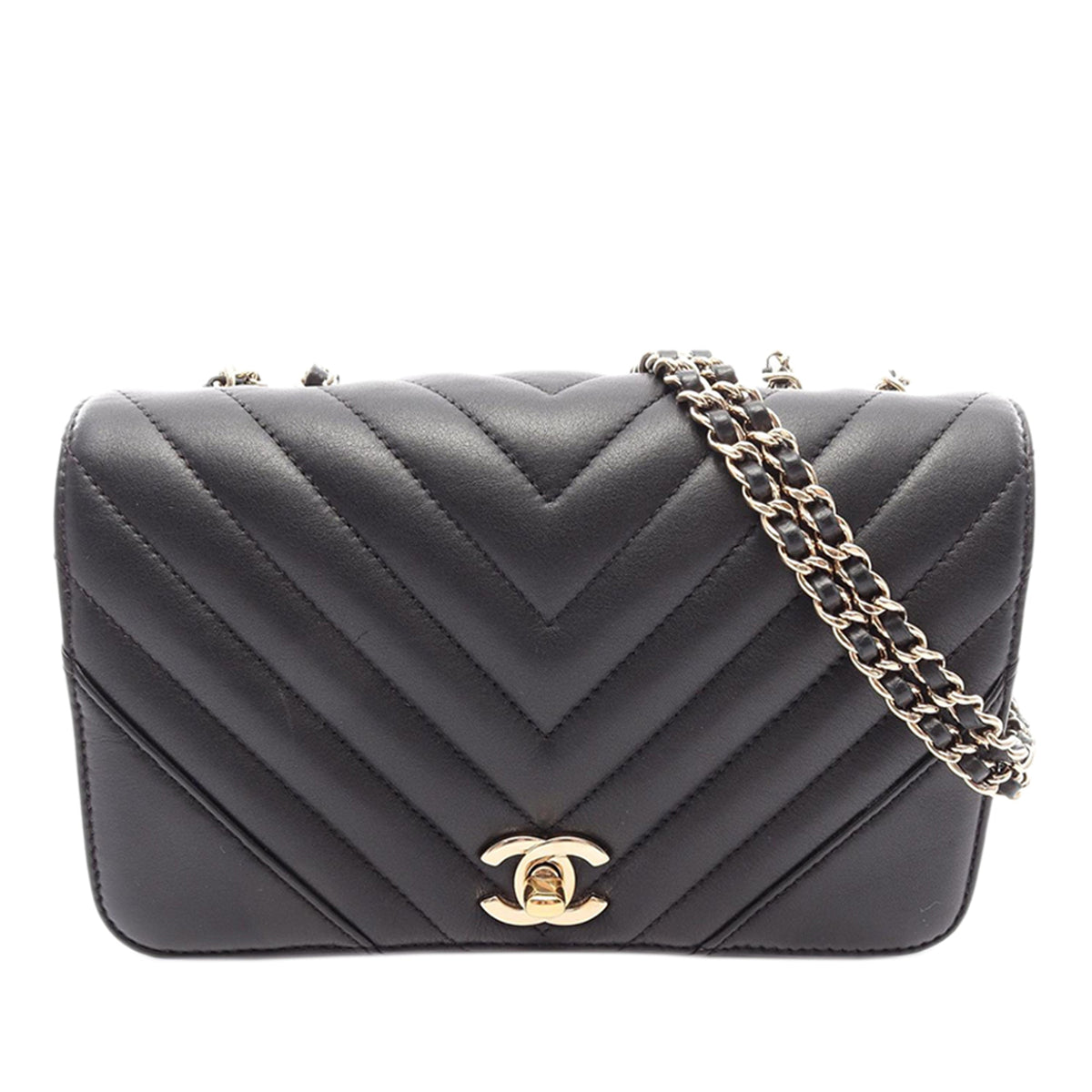 Chanel Mini Chevron Calfskin Statement Flap