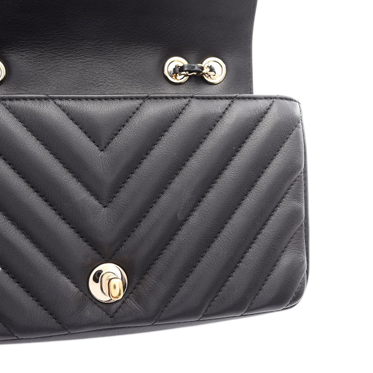 Chanel Mini Chevron Calfskin Statement Flap