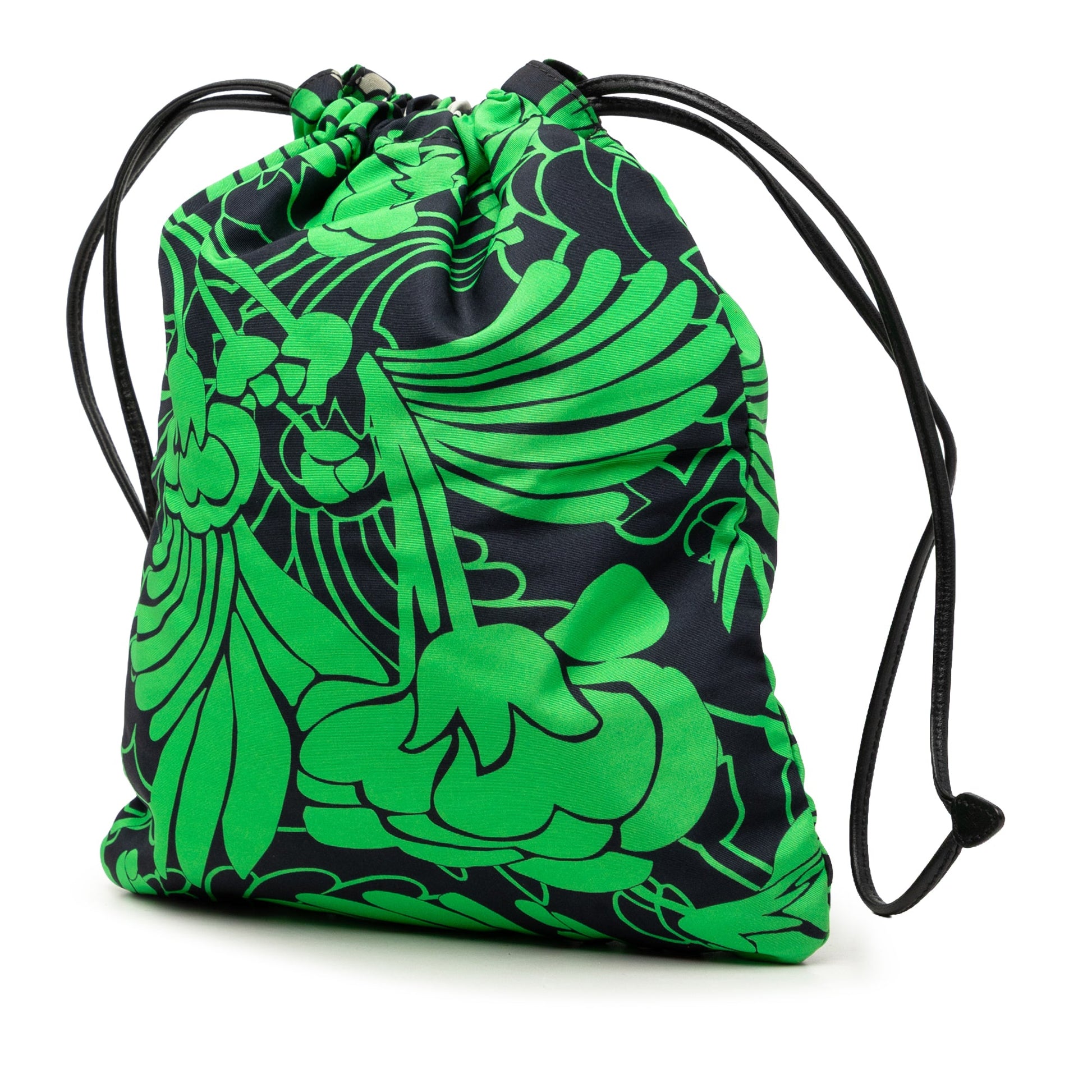 Miu Miu Canvas Floral Botanical Print Drawstring Pouch