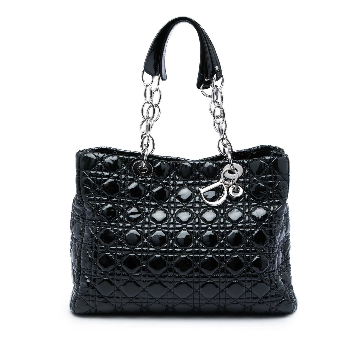 Dior Large Patent Cannage Lady Dior Soft Shopping Tote