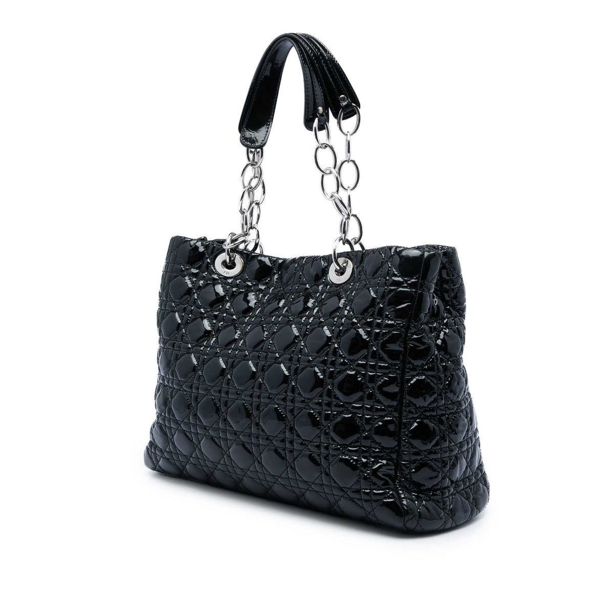 Dior Large Patent Cannage Lady Dior Soft Shopping Tote