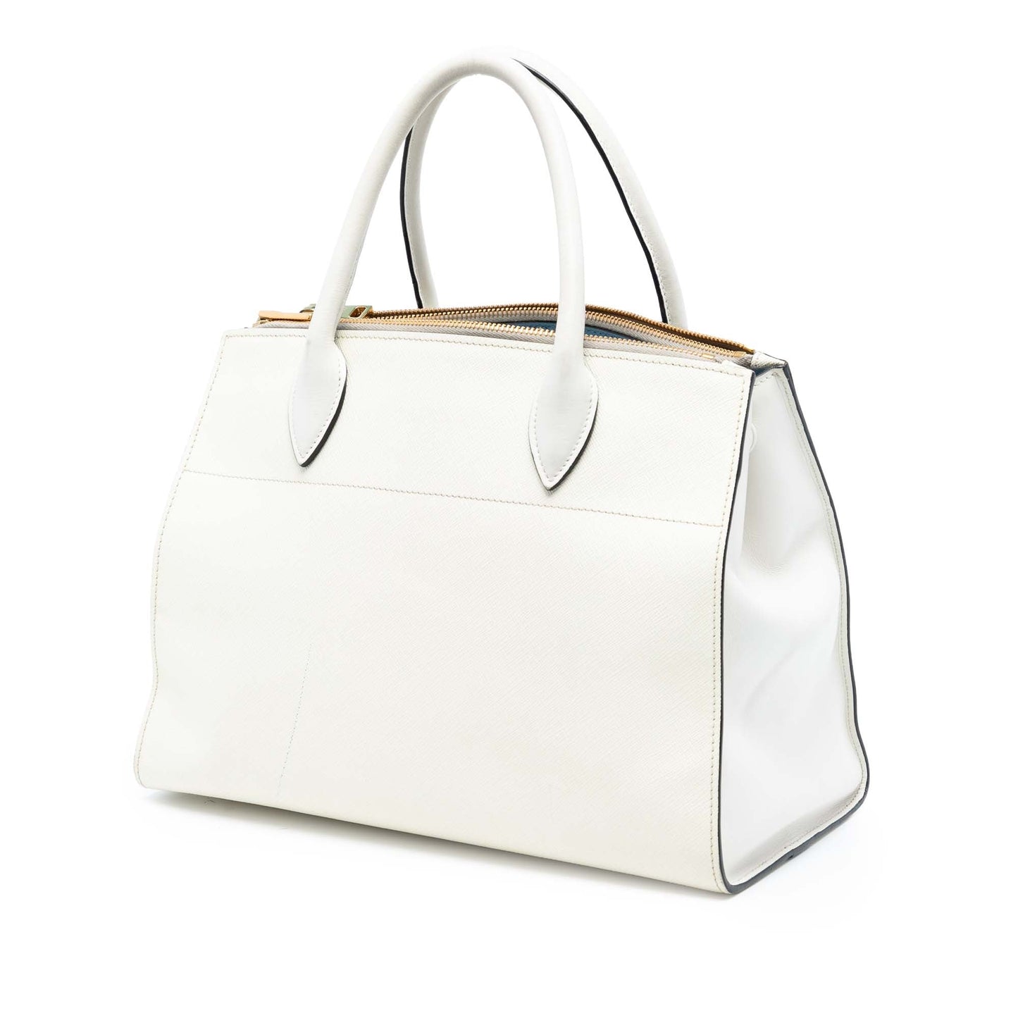 Prada City Calf Trimmed Saffiano Greche Paradigme Bag
