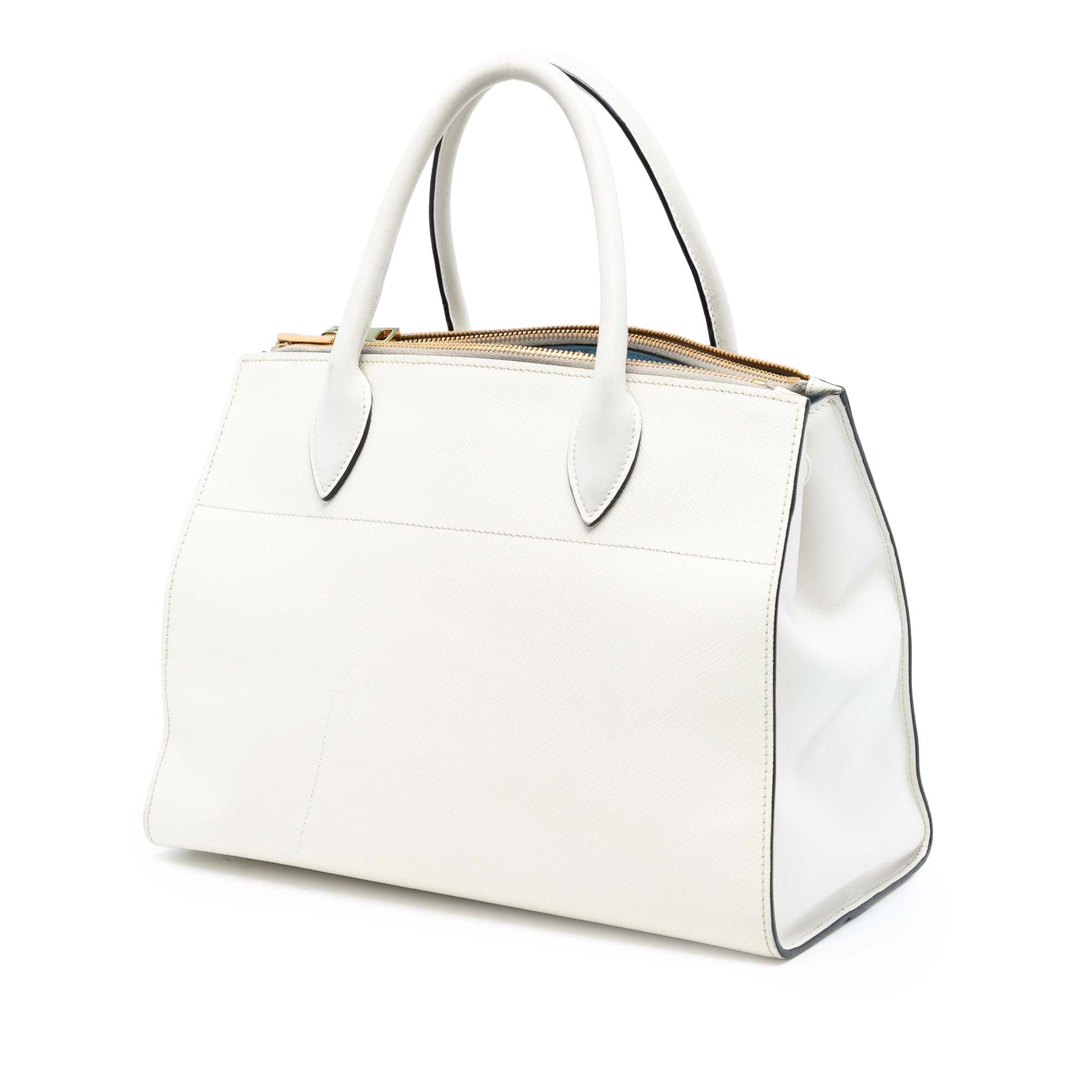 Prada City Calf Trimmed Saffiano Greche Paradigme Bag