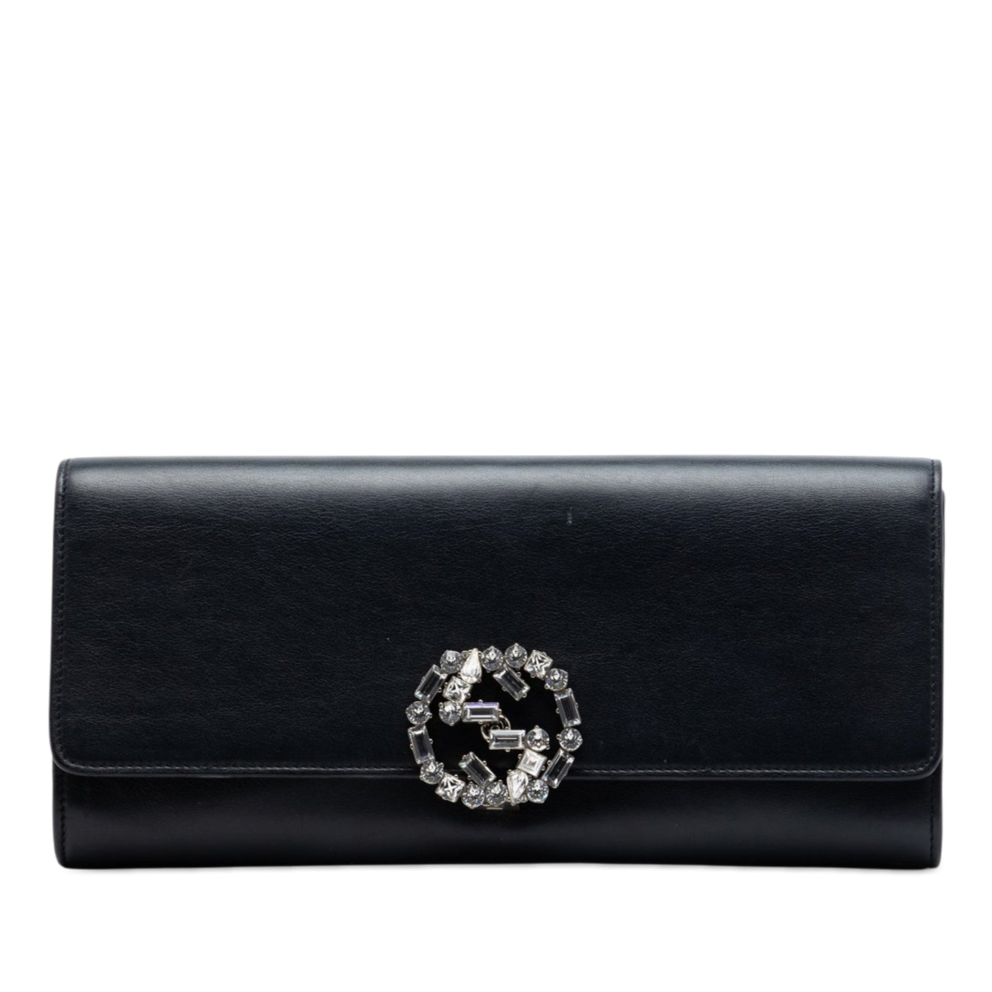 Gucci Calfskin Crystals Broadway Clutch