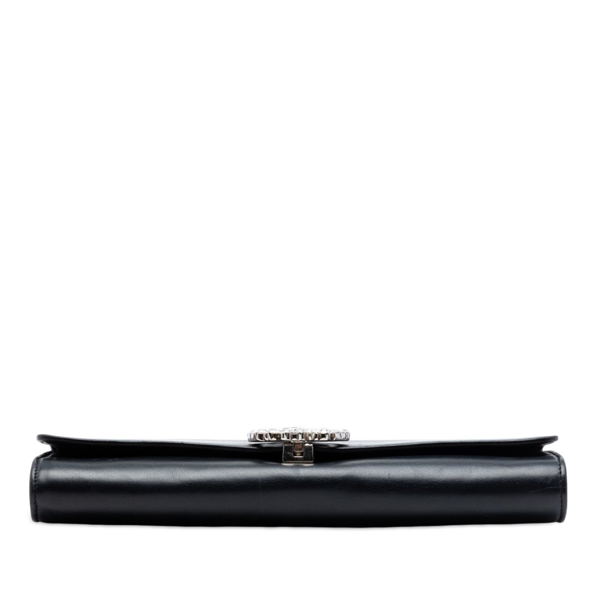 Gucci Calfskin Crystals Broadway Clutch