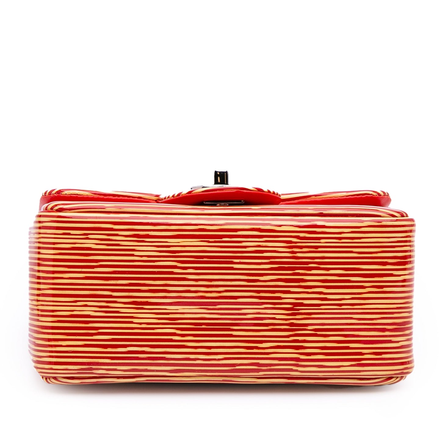 Chanel Mini Square Classic Patent Striped Single Flap