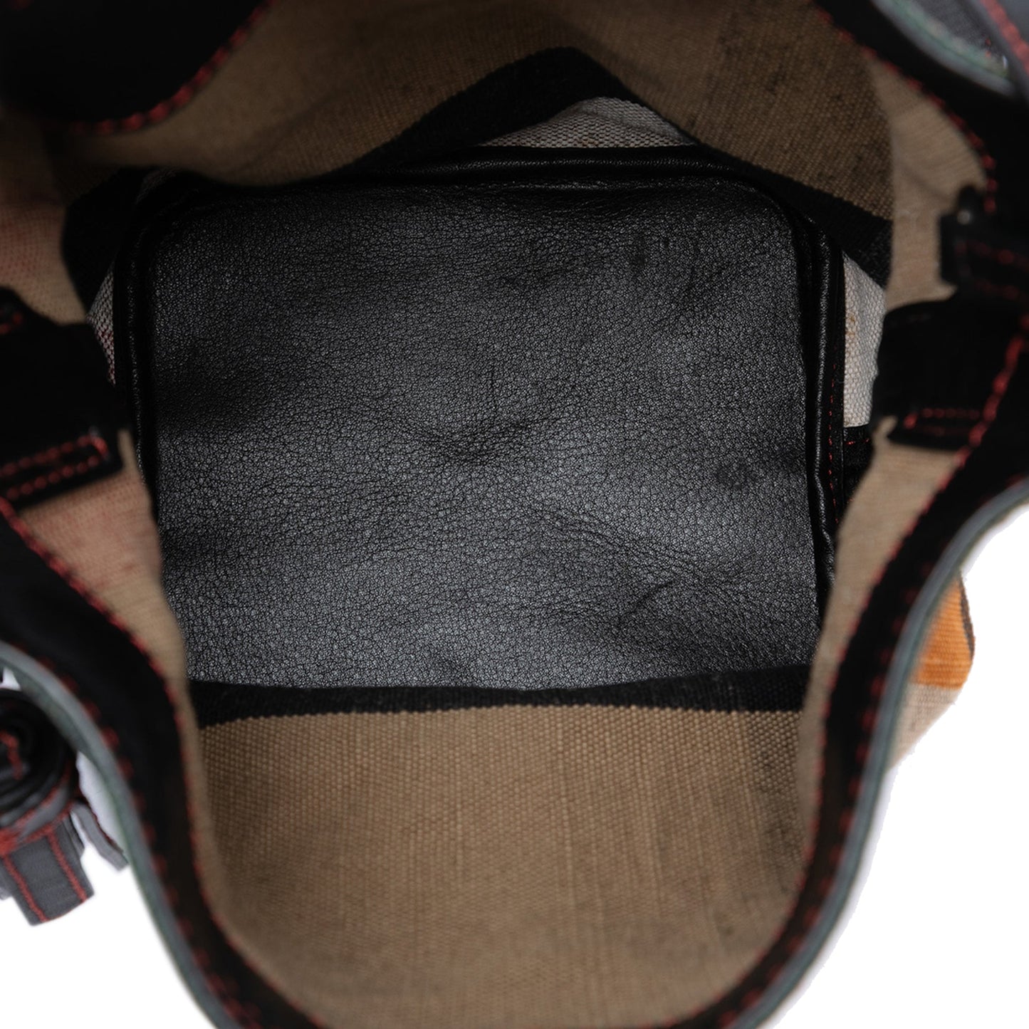 Burberry Mini Mega Check Canvas Ashby Tassel Bucket Bag