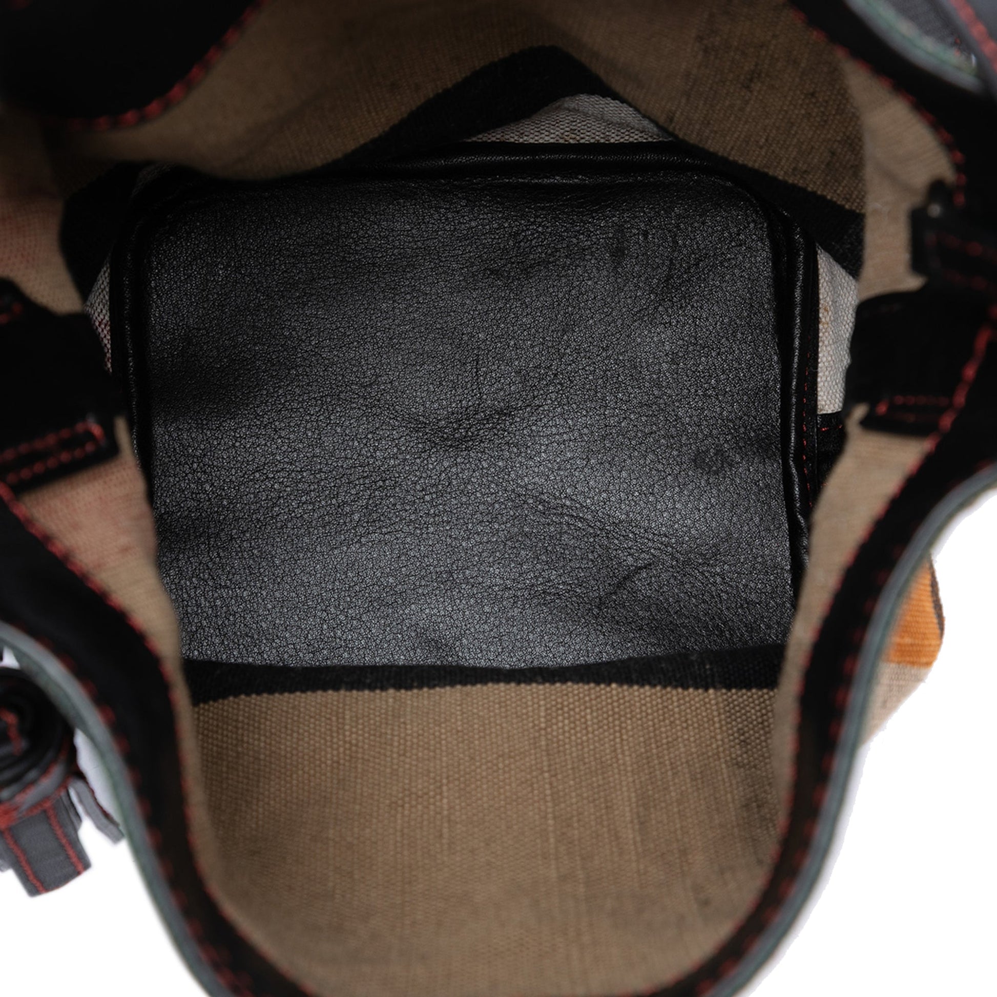 Burberry Mini Mega Check Canvas Ashby Tassel Bucket Bag