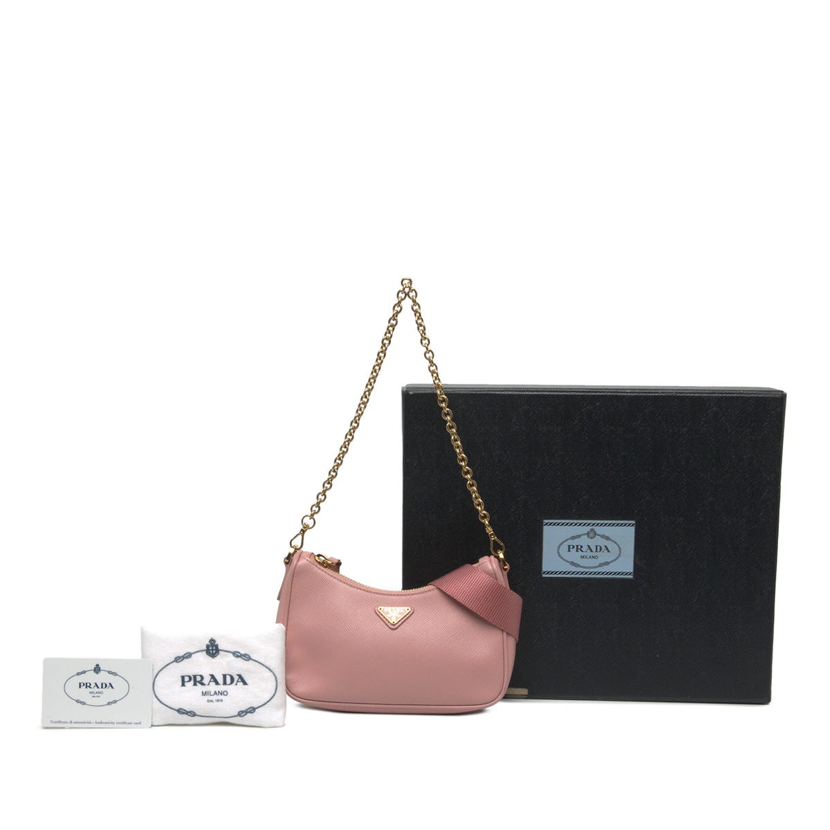 Prada Mini Saffiano Re Edition 2005 Satchel — Pink