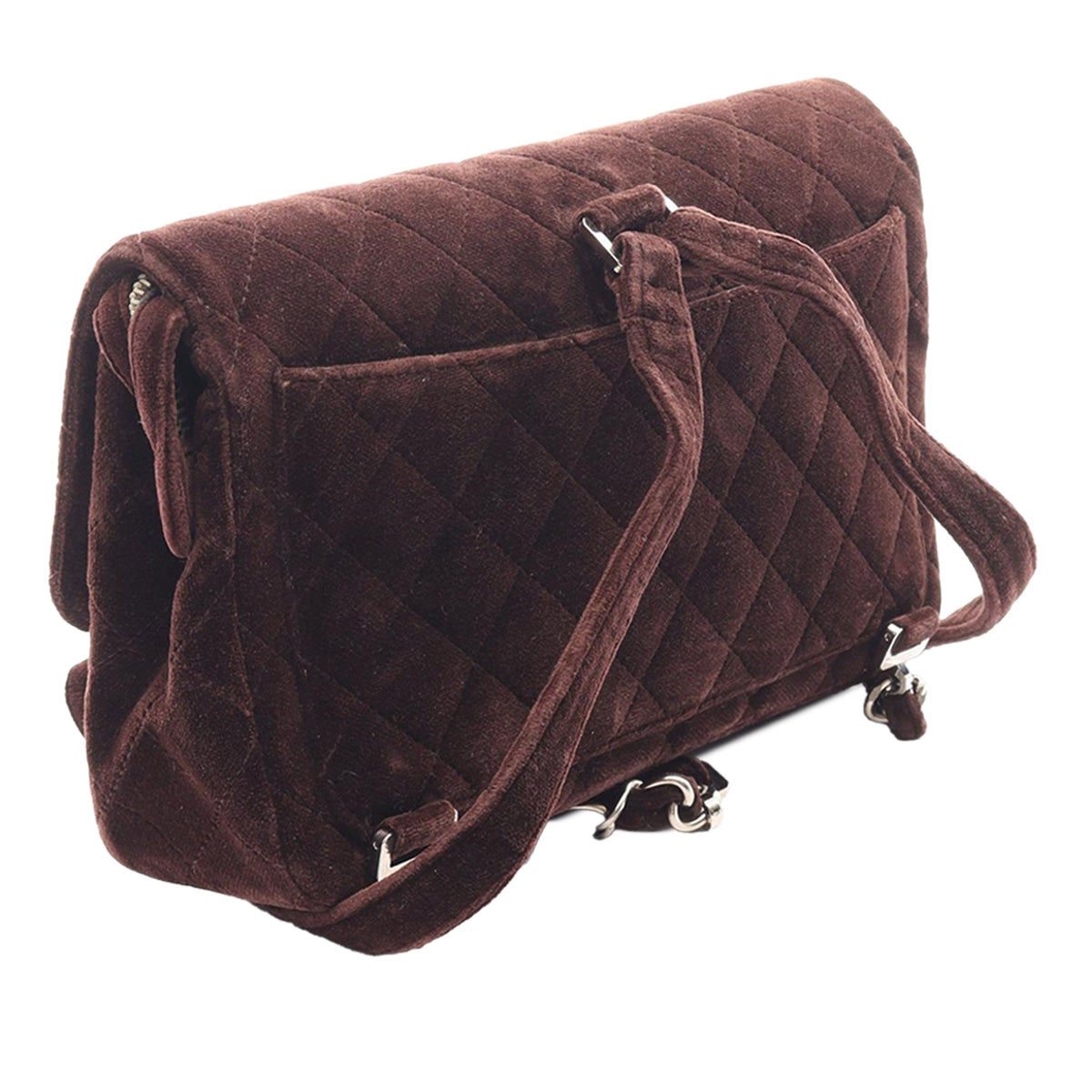 Chanel CC Quilted Jersey Backpack — Brown