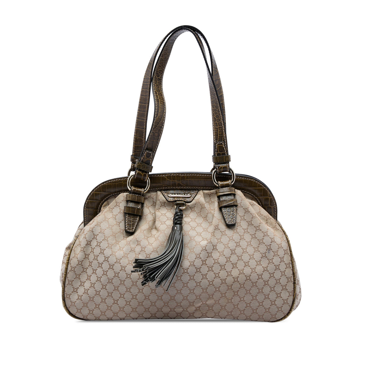 Celine Macadam Canvas Tassel Frame Satchel