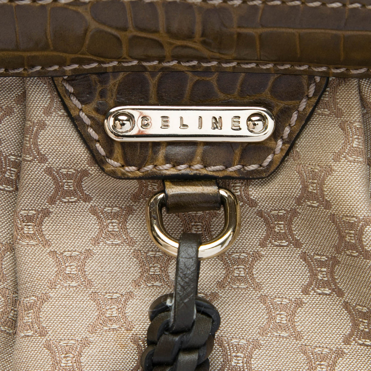Celine Macadam Canvas Tassel Frame Satchel