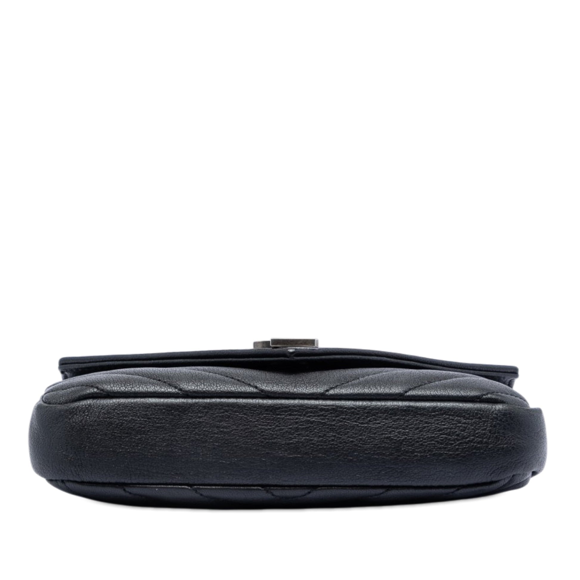 Saint Laurent Mini Chevron Sheepskin Monogram College Satchel