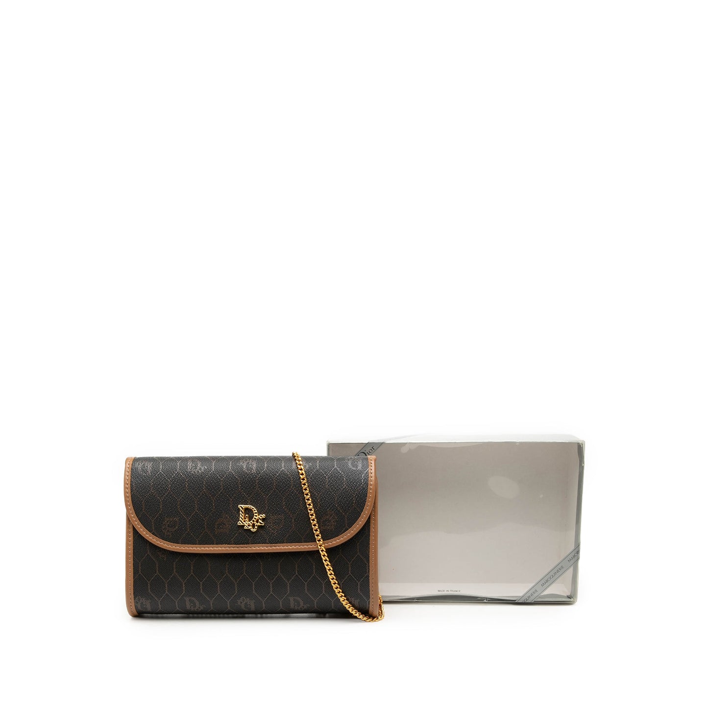 Dior Honeycomb Coated Canvas Chain Flap Crossbody
