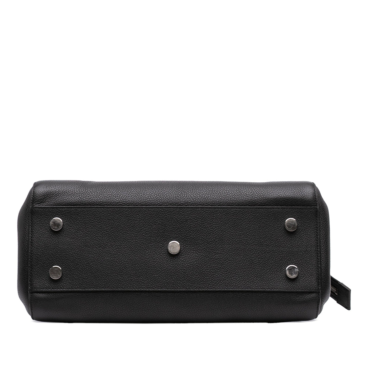 Saint Laurent Small Grained Calfskin Cabas Rive Gauche Satchel — Black