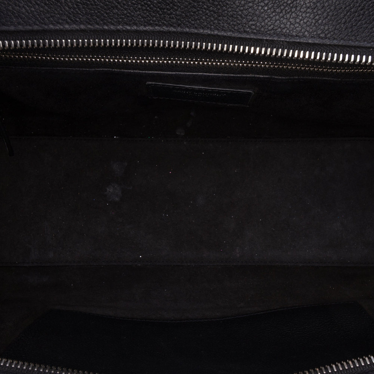 Saint Laurent Small Grained Calfskin Cabas Rive Gauche Satchel — Black