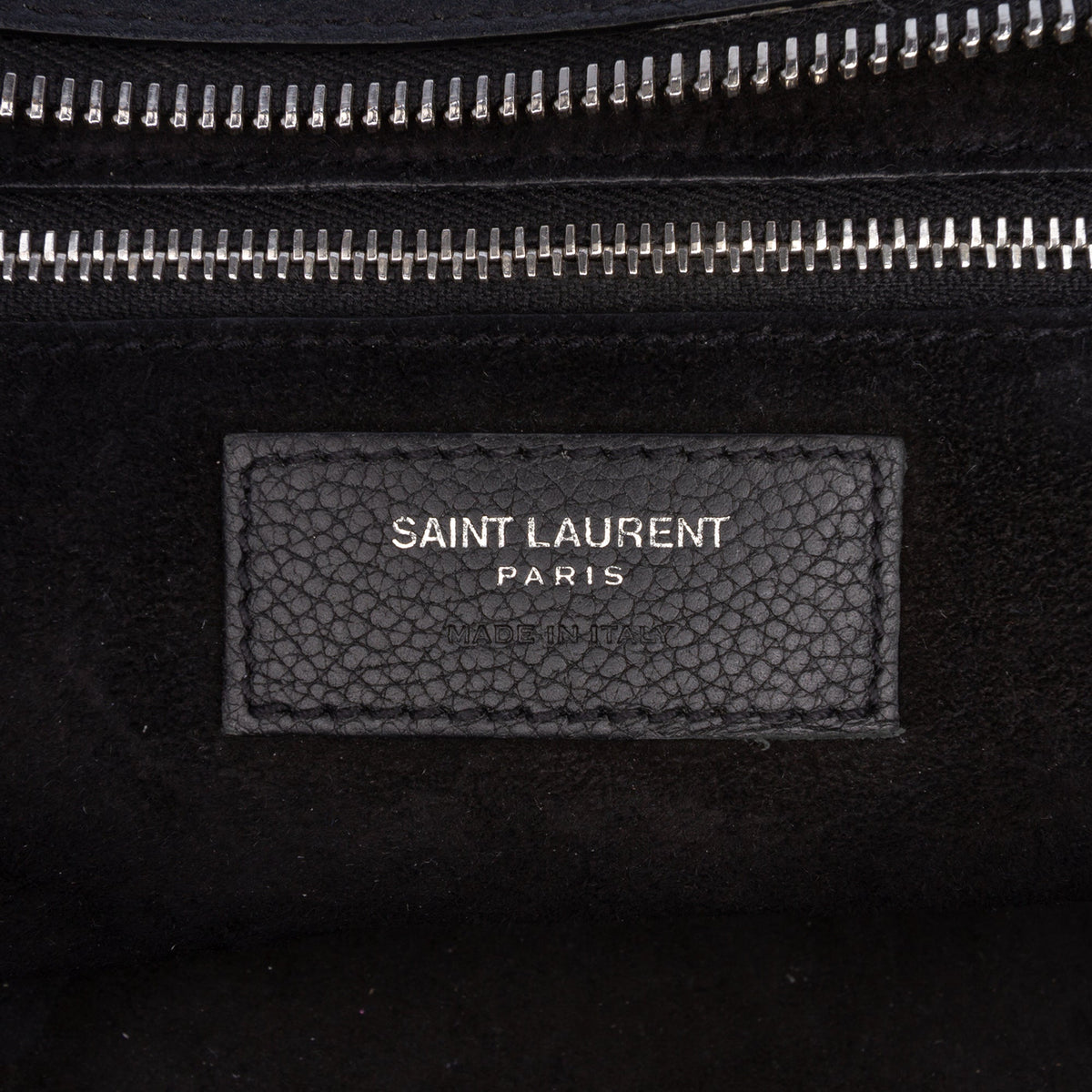 Saint Laurent Small Grained Calfskin Cabas Rive Gauche Satchel — Black