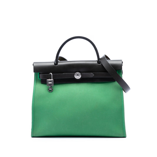 Hermès Military Toile and Vache Hunter Herbag Zip 31