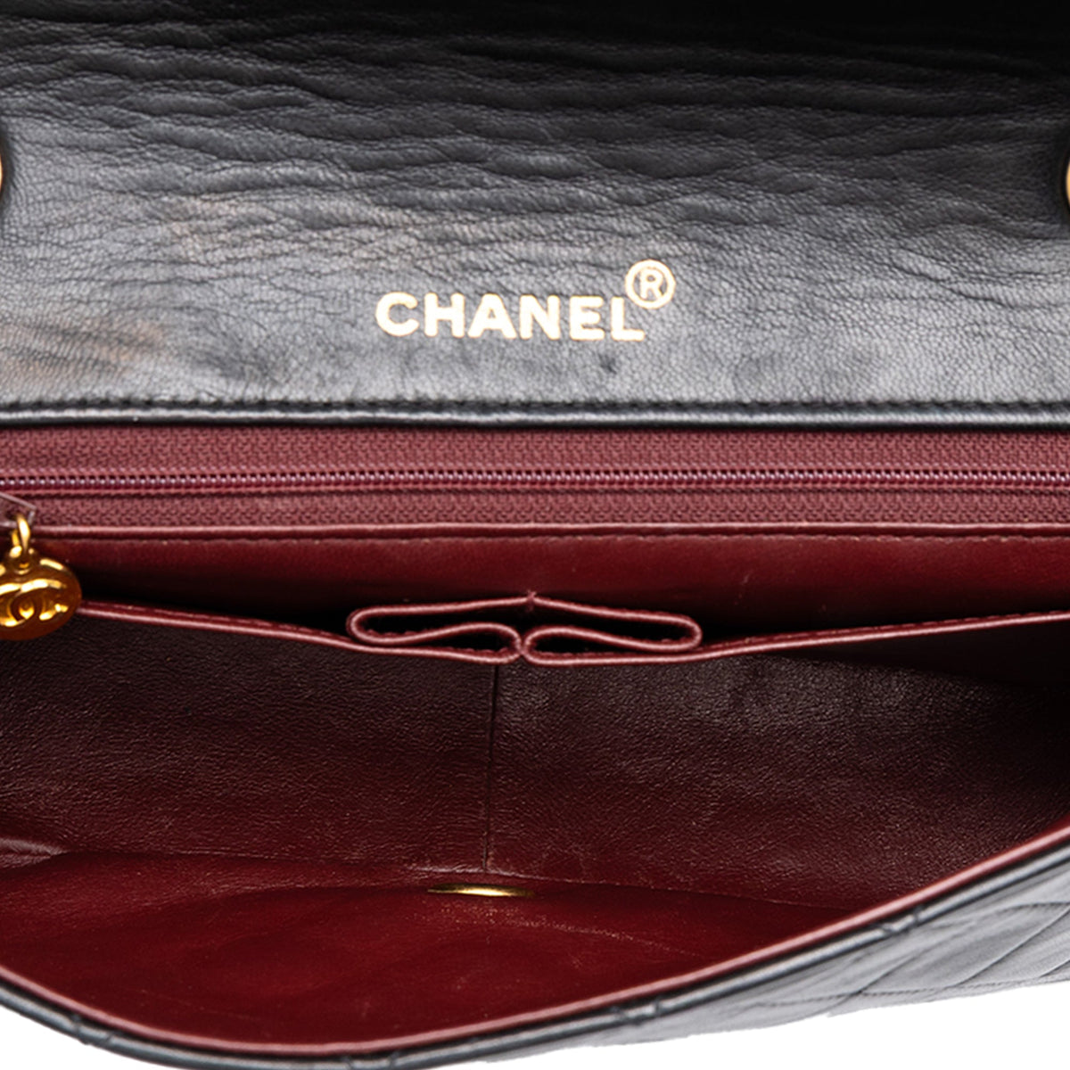 Chanel CC Quilted Lambskin Full Single Flap — Black