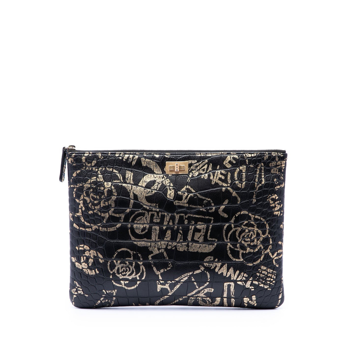 Chanel Crocodile Embossed Calfskin Cocodile Graffiti 2.55 Reissue Clutch