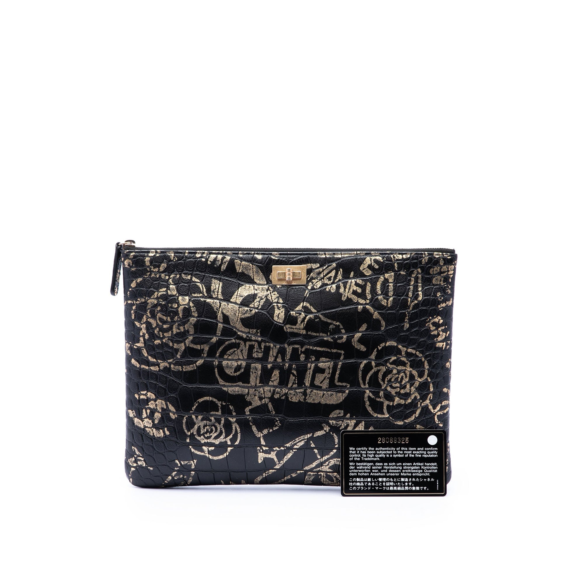 Chanel Crocodile Embossed Calfskin Cocodile Graffiti 2.55 Reissue Clutch