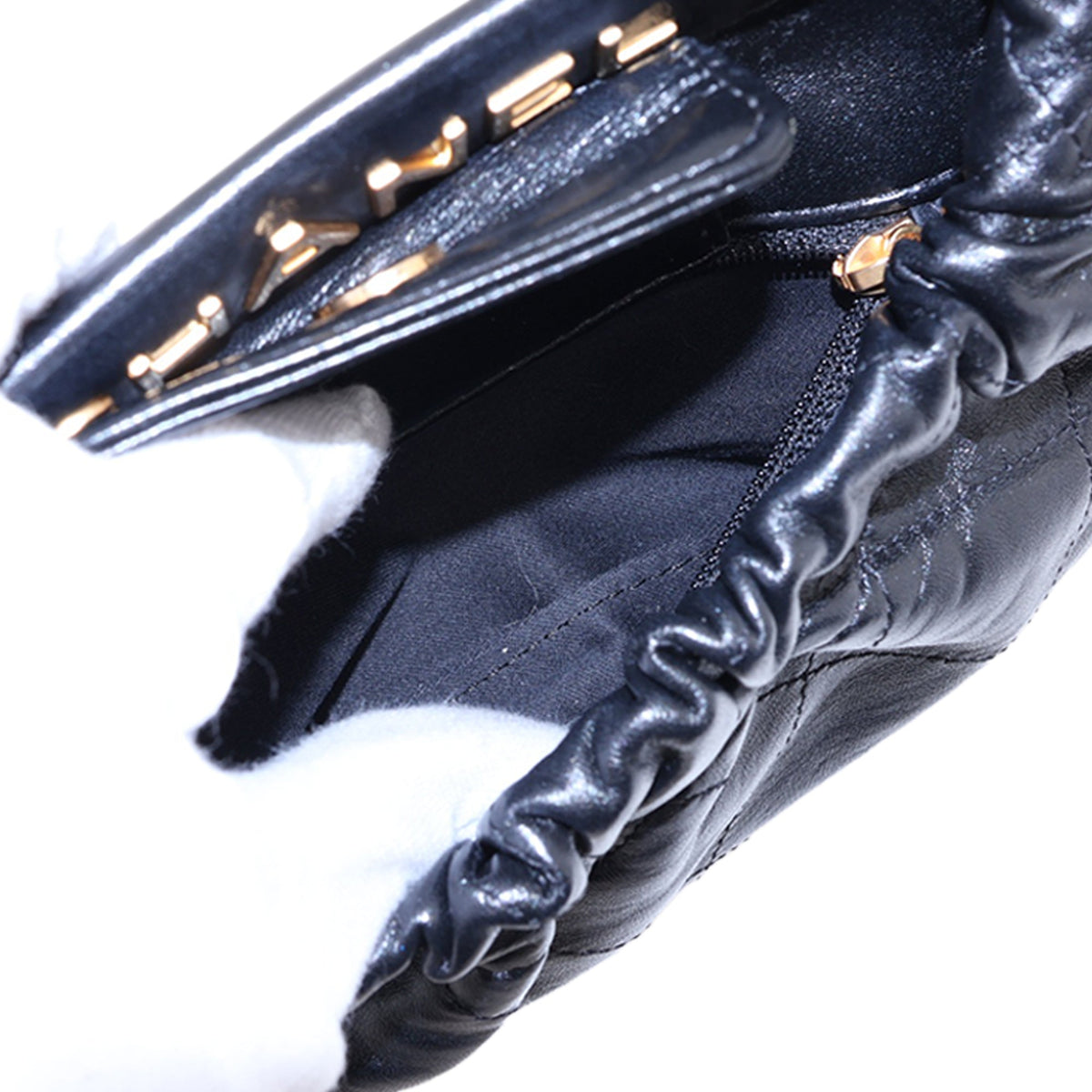 Chanel Small Quilted Lambskin Resin Charms Chain Bucket Bag — Black