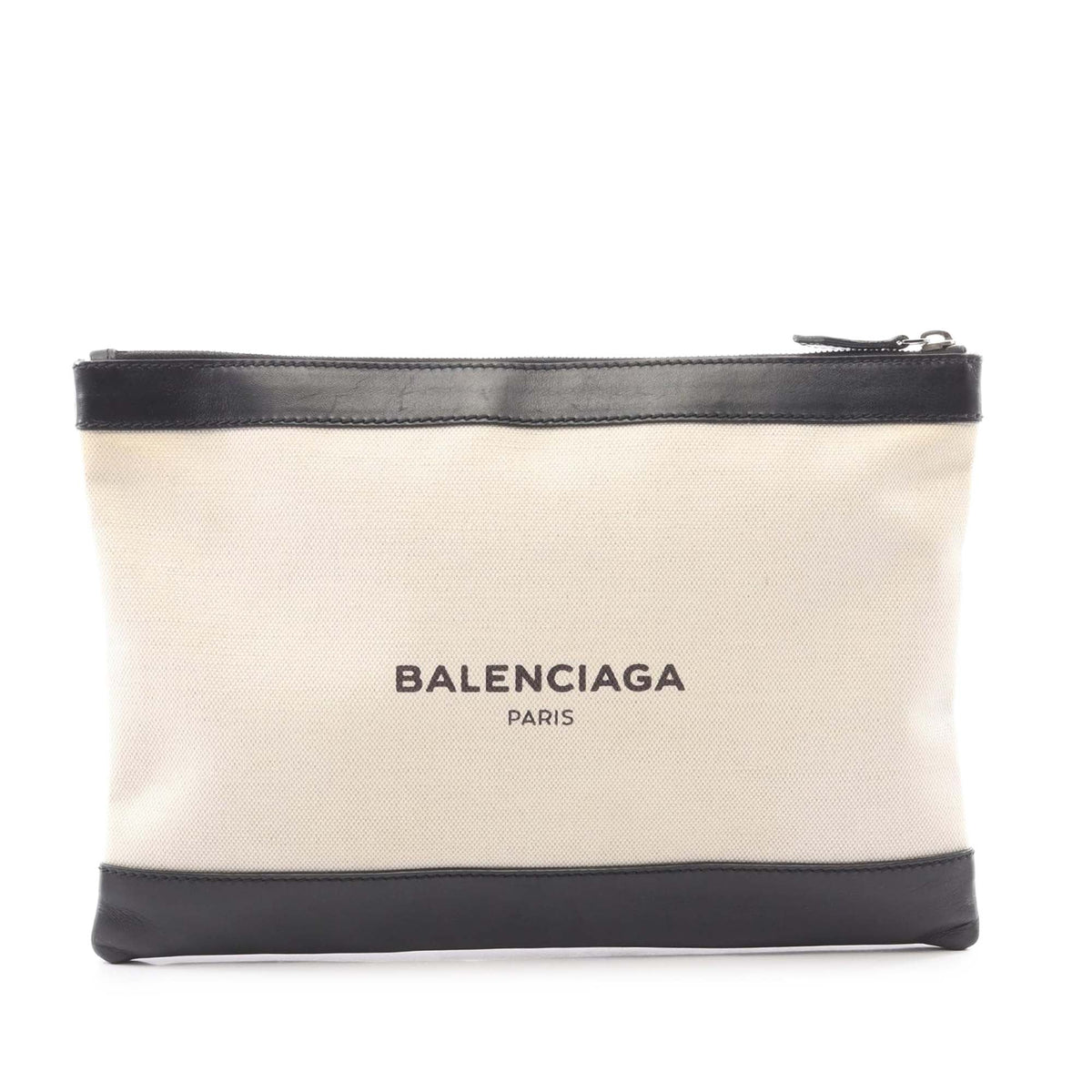 Balenciaga Canvas Navy Clip Clutch M