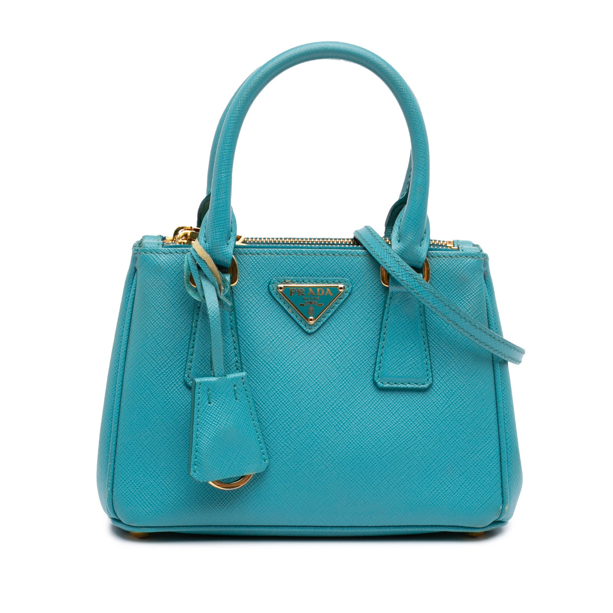Prada Micro Saffiano Galleria Double Zip Satchel