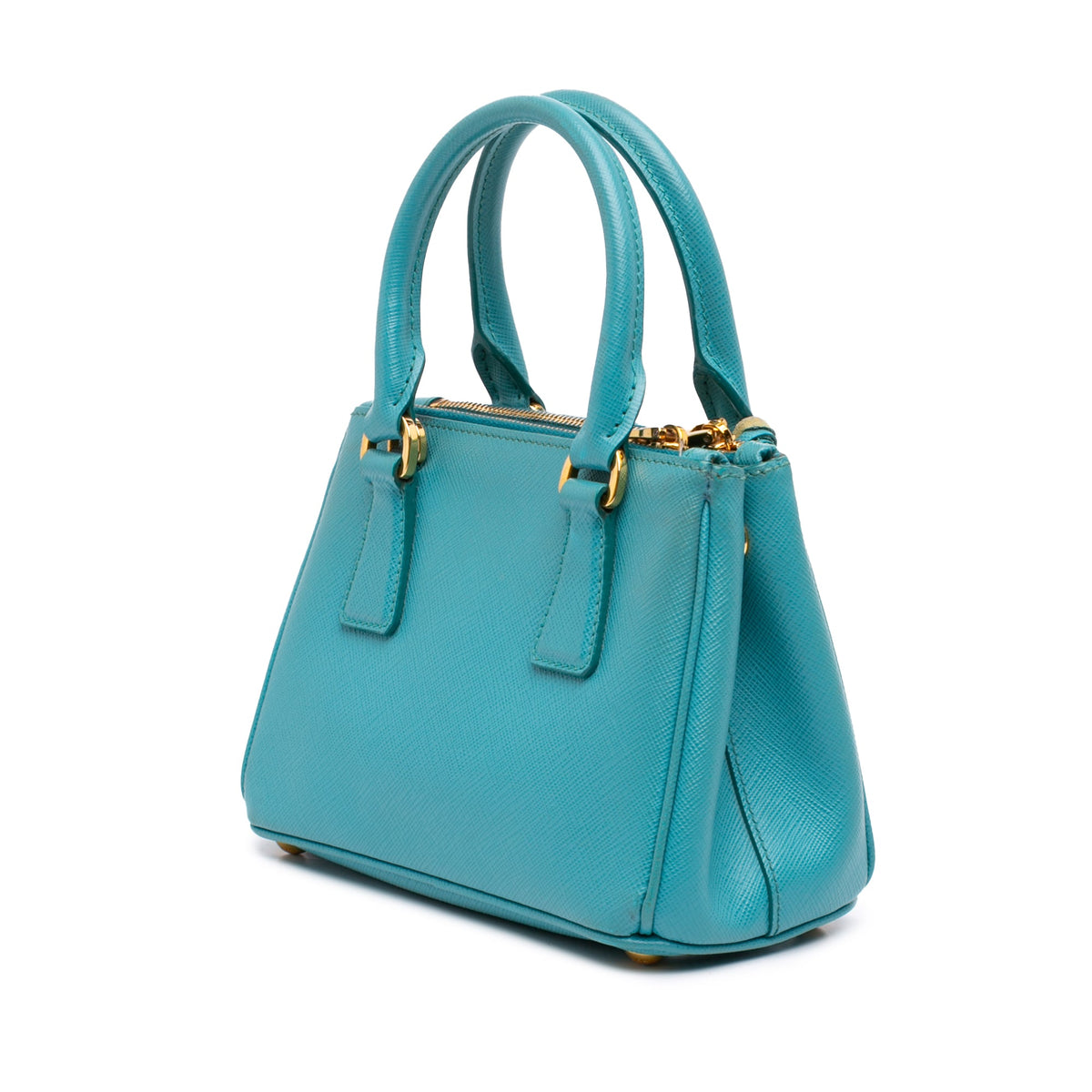 Prada Micro Saffiano Galleria Double Zip Satchel