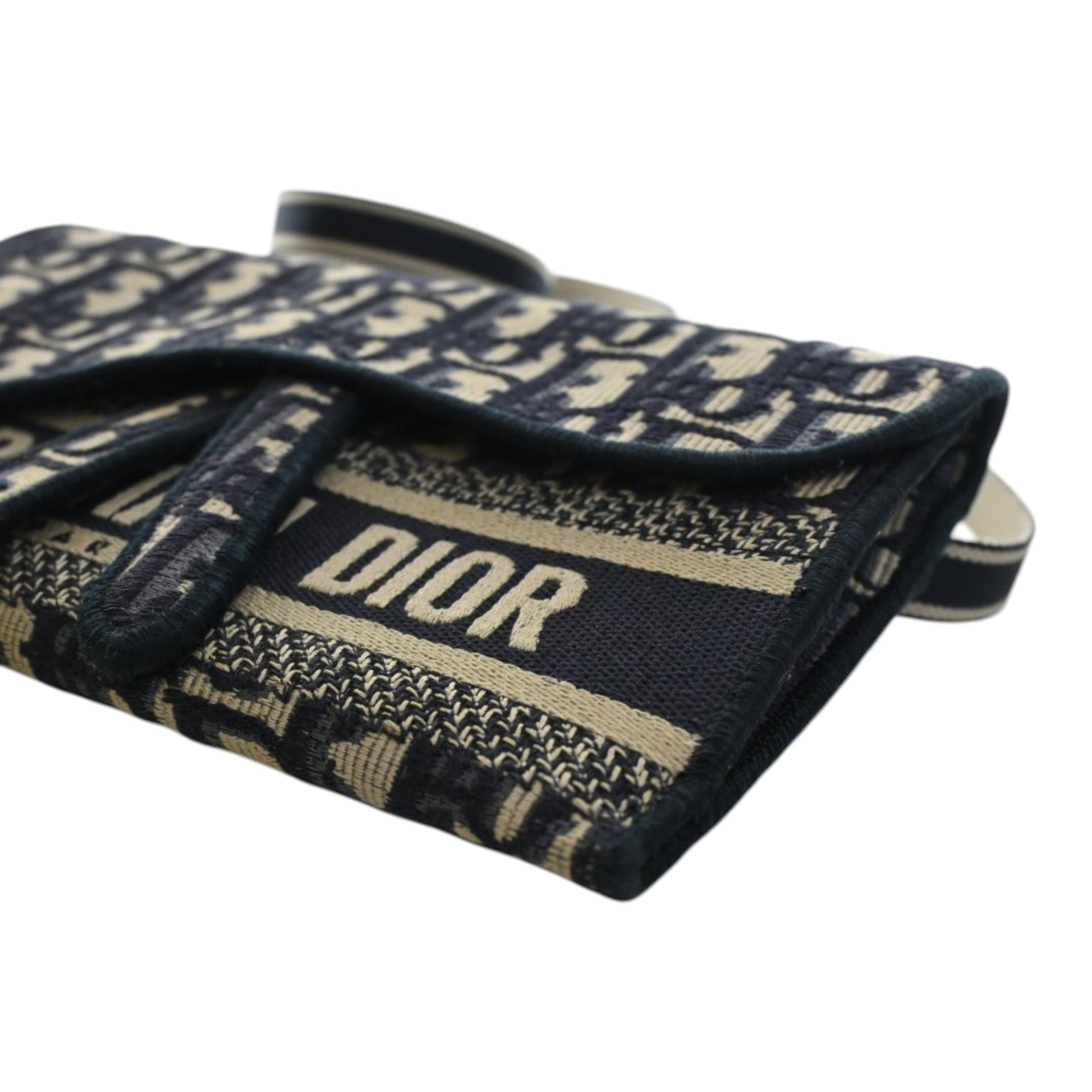 Dior Oblique Canvas Embroidered Saddle Slim Belt Pouch