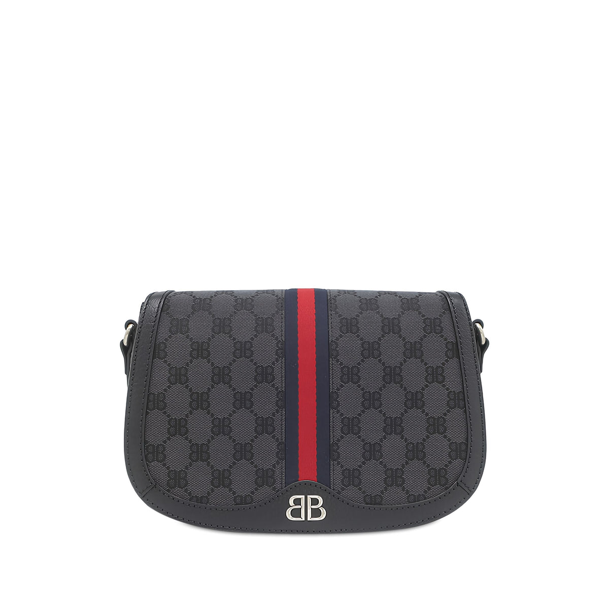 Balenciaga The Hacker Project BB Canvas Web Ophidia Crossbody — Black