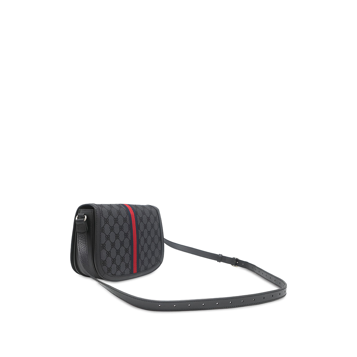 Balenciaga The Hacker Project BB Canvas Web Ophidia Crossbody — Black