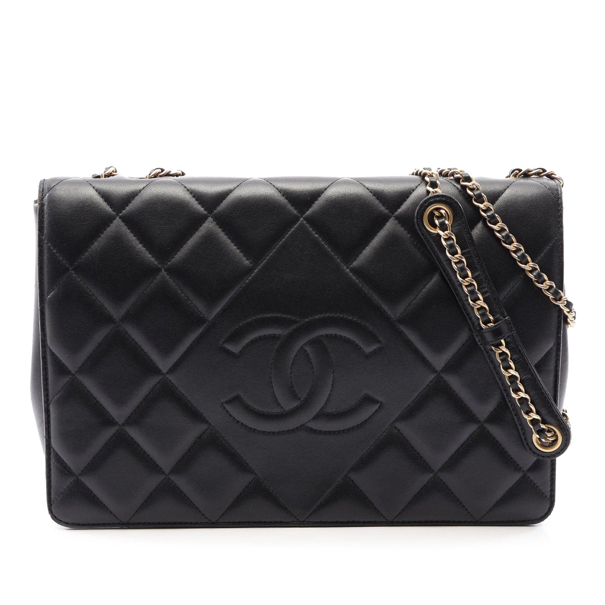 Chanel CC Quilted Lambskin Diamond Full Flap