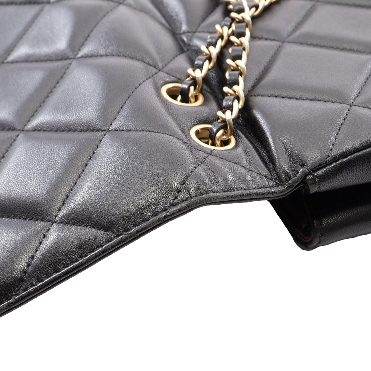 Chanel CC Quilted Lambskin Diamond Full Flap