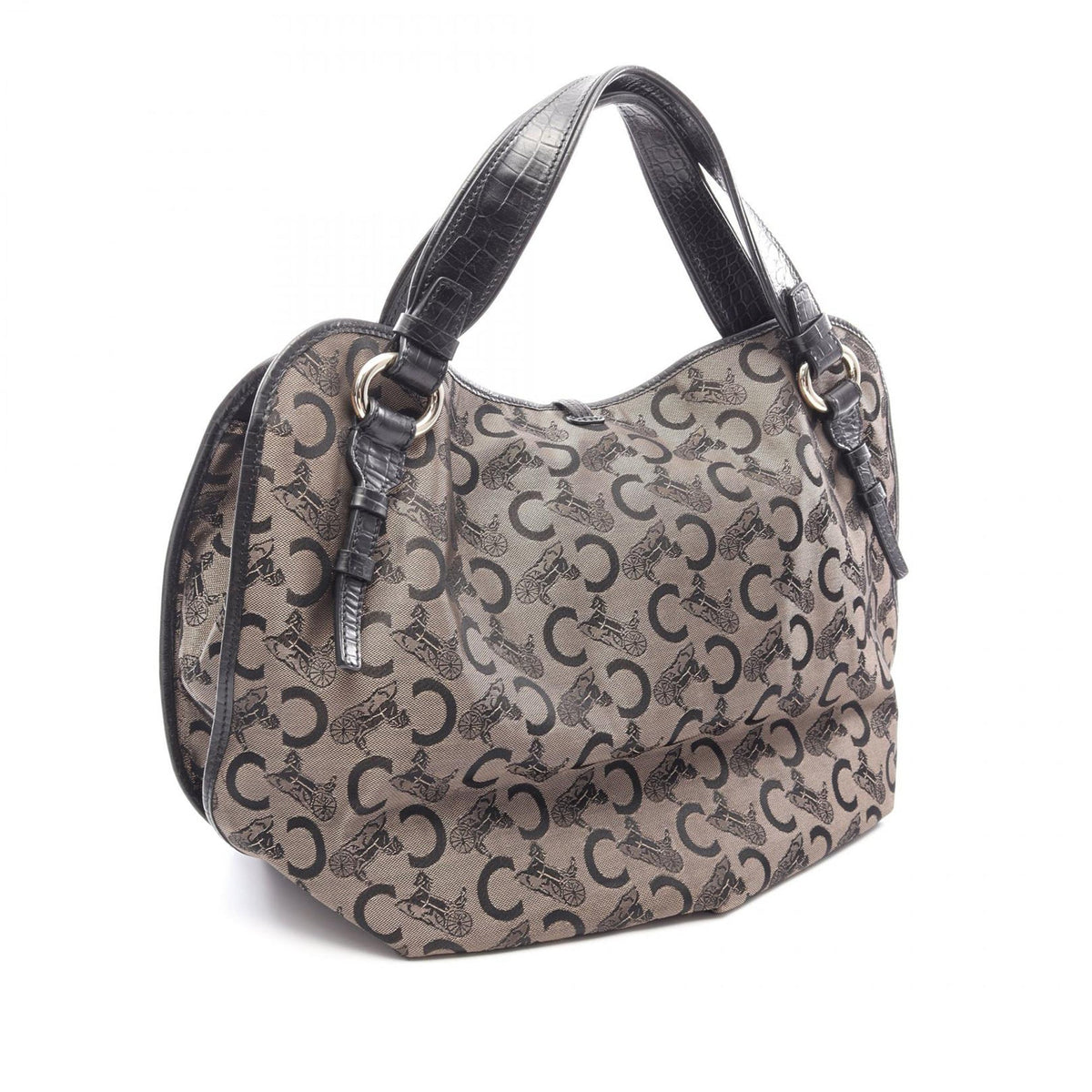 Celine C Carriage Canvas Bittersweet Hobo — Brown