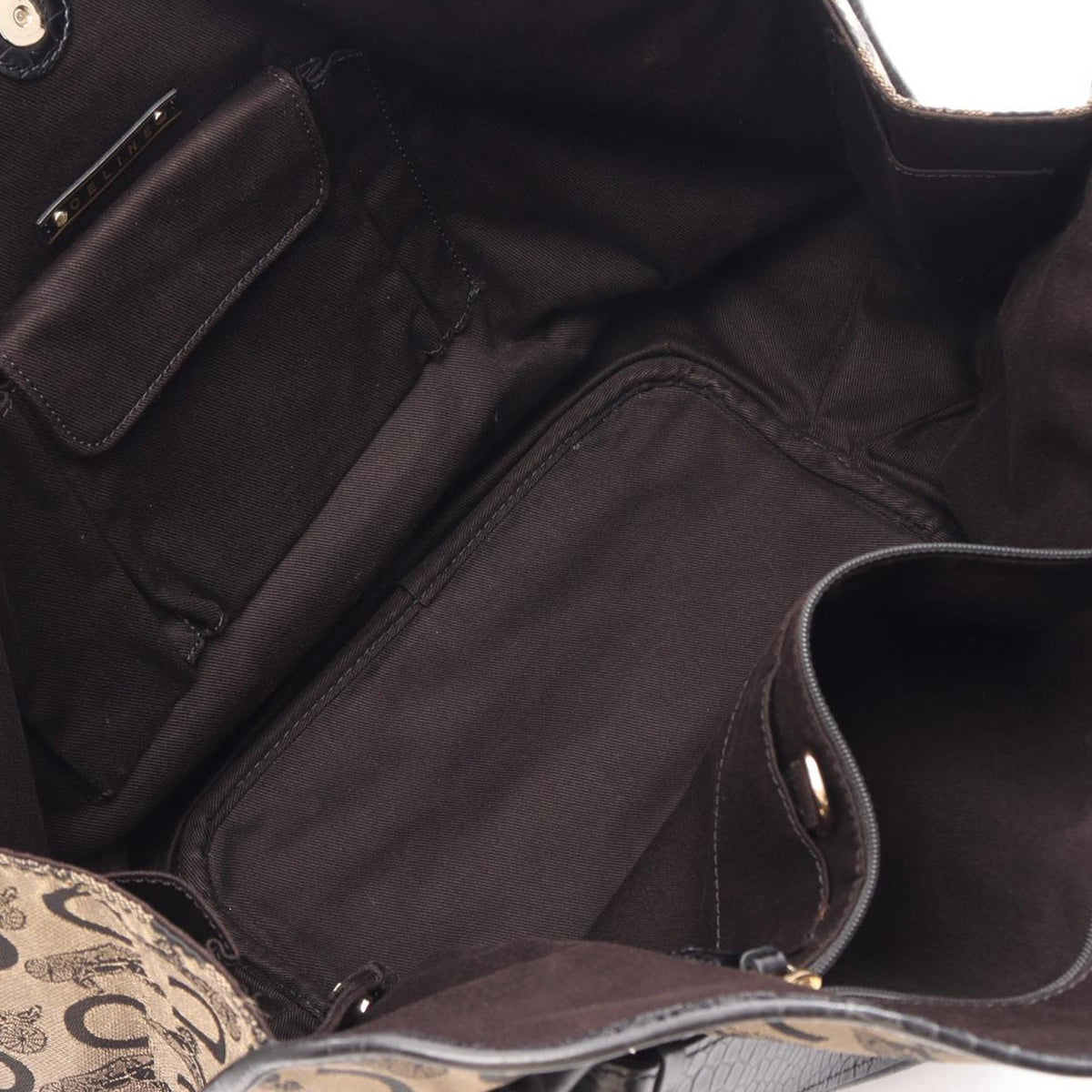 Celine C Carriage Canvas Bittersweet Hobo — Brown