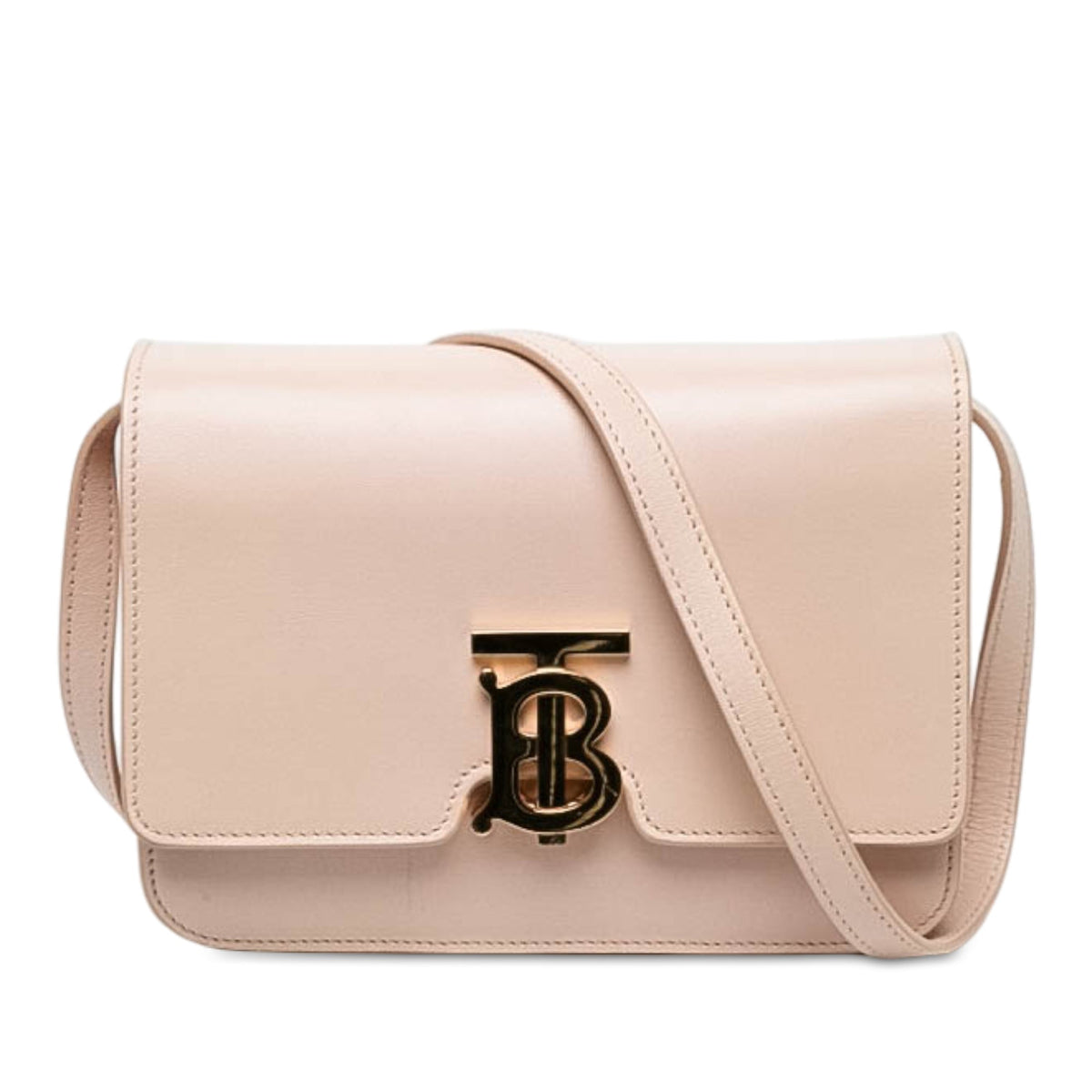 Burberry Small Smooth Calfskin TB Crossbody — Pink