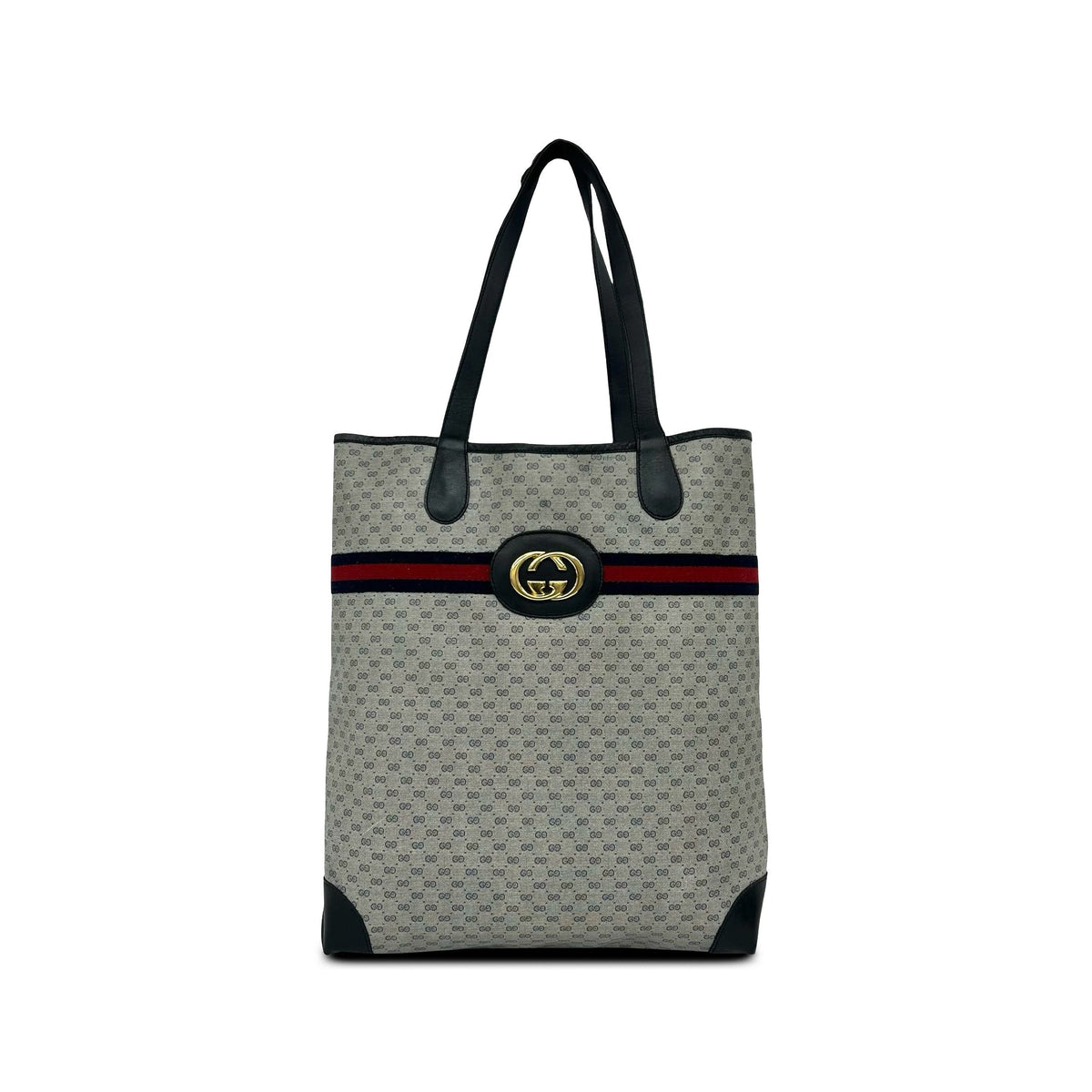 Gucci Micro GG Supreme Web Tote — Gray