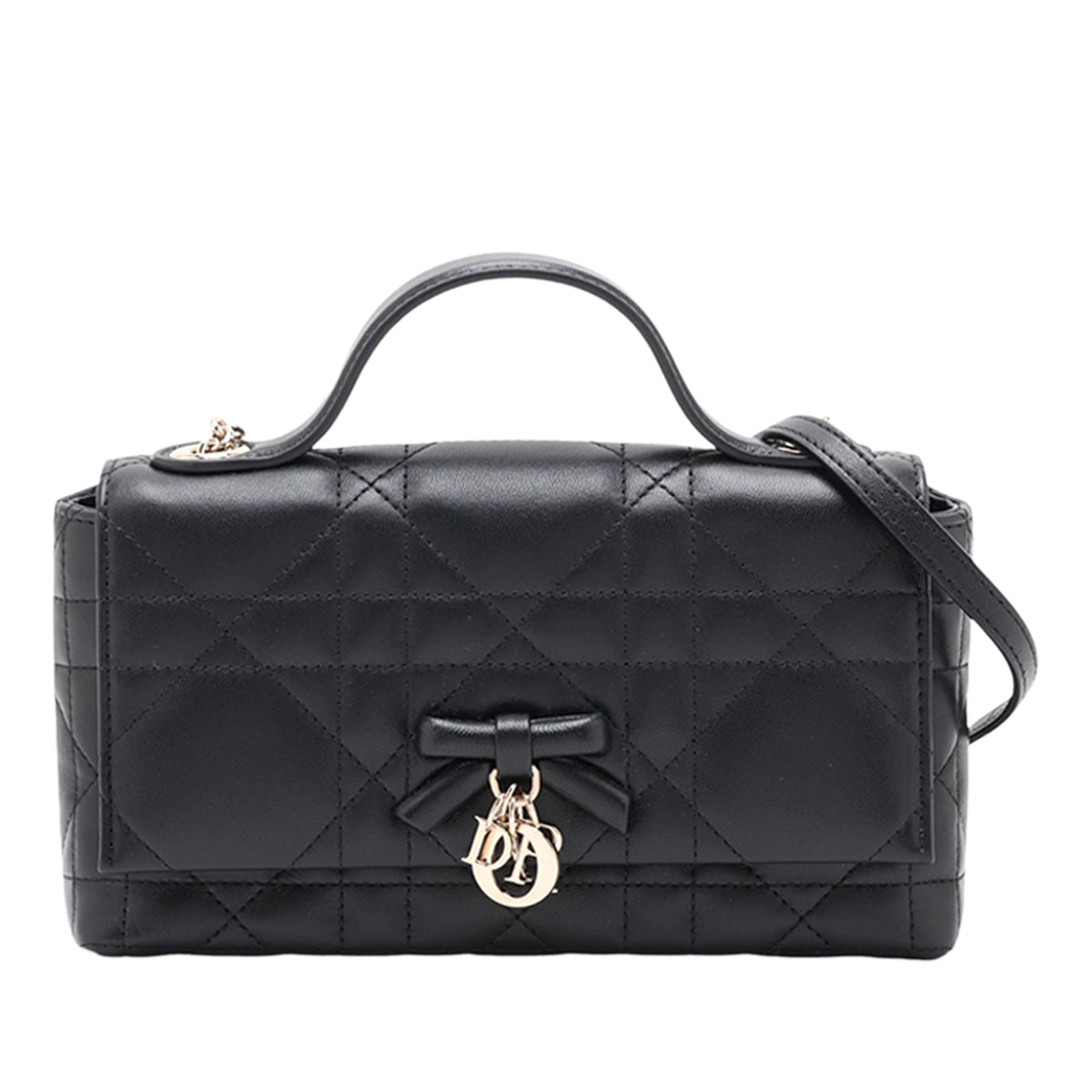 Dior Mini Lambskin Cannage My Dior Bag — Black