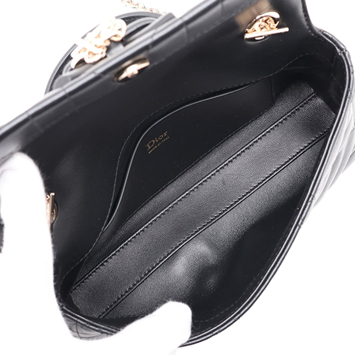 Dior Mini Lambskin Cannage My Dior Bag — Black