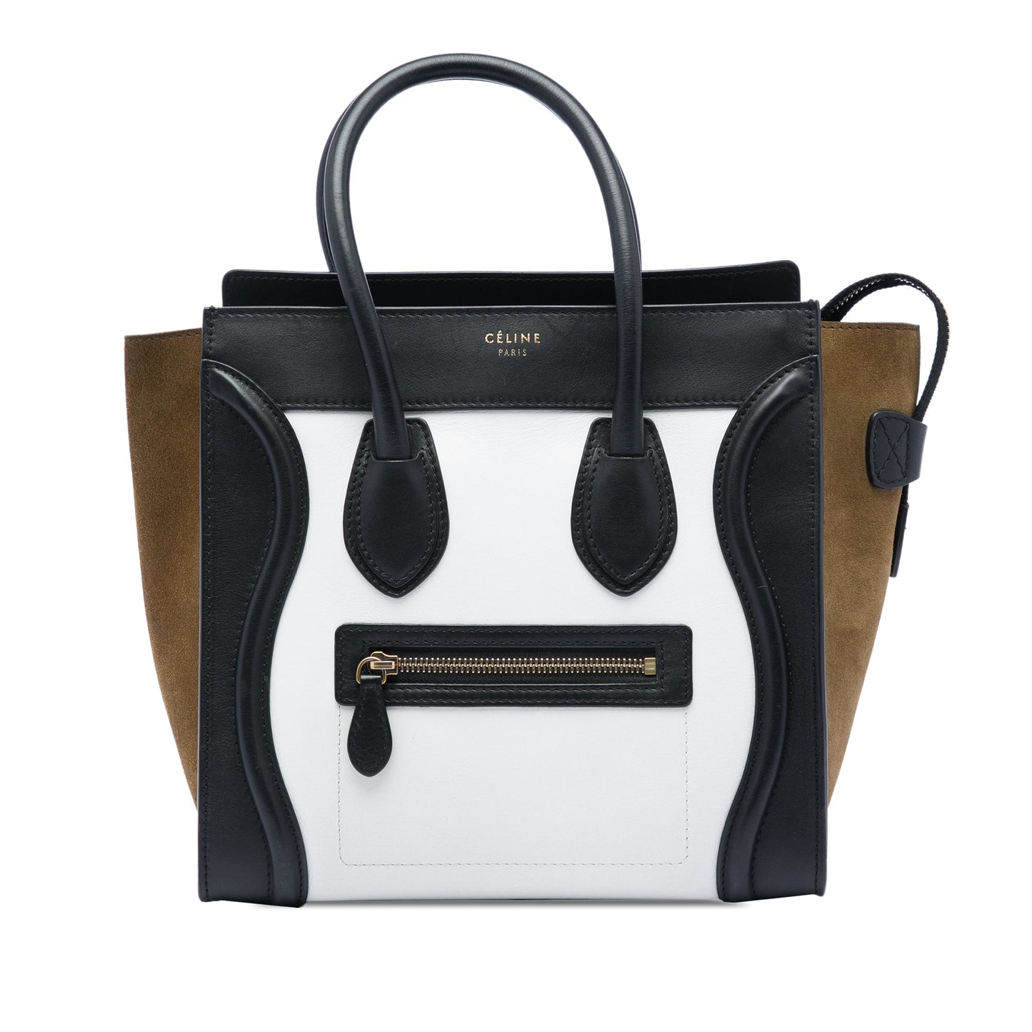 Celine Micro Tricolor Calfskin and Suede Luggage Tote